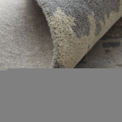 4' X 6' Ivory and Blue Wool Floral Hand Tufted Area Rug