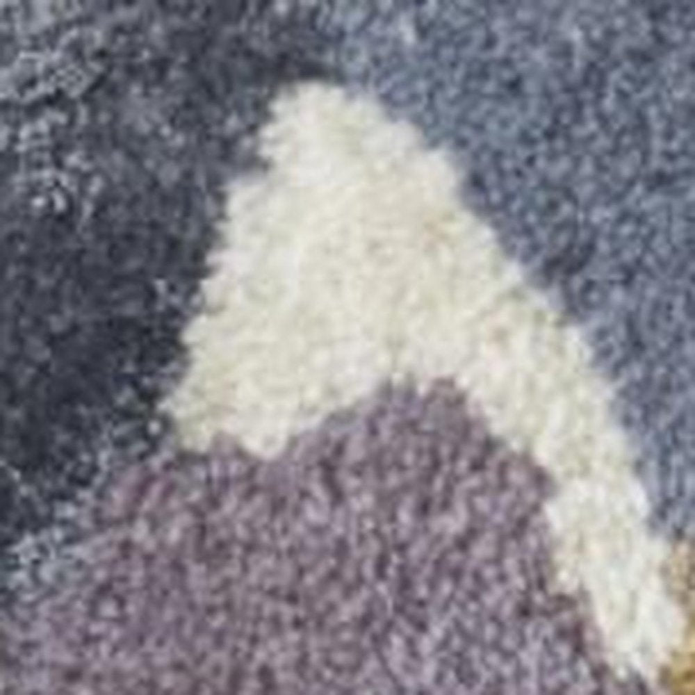 8' X 10' Blue Gray and Pink Wool Floral Hand Tufted Area Rug