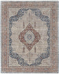 12' X 15' Gray Red And Blue Floral Area Rug