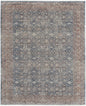 7' X 10' Blue Beige And Red Floral Area Rug