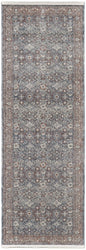 7' X 10' Blue Beige And Red Floral Area Rug