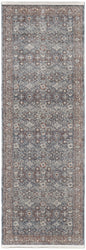 10' X 13' Blue And Red Floral Power Loom Stain Resistant Area Rug