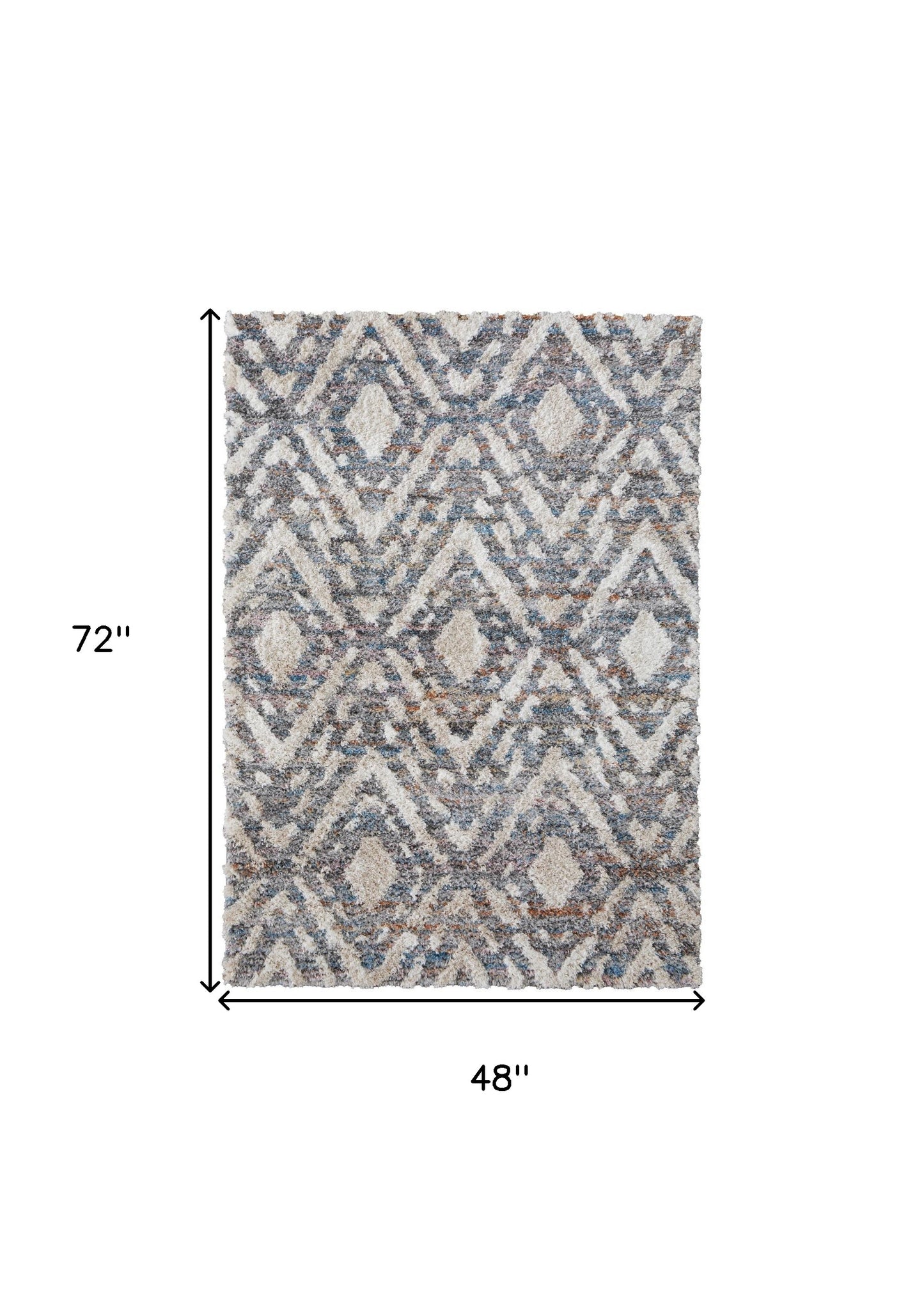 5' X 8' Ivory Gray And Taupe Geometric Power Loom Stain Resistant Area Rug