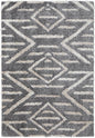 5' X 8' Gray And Ivory Geometric Power Loom Stain Resistant Area Rug