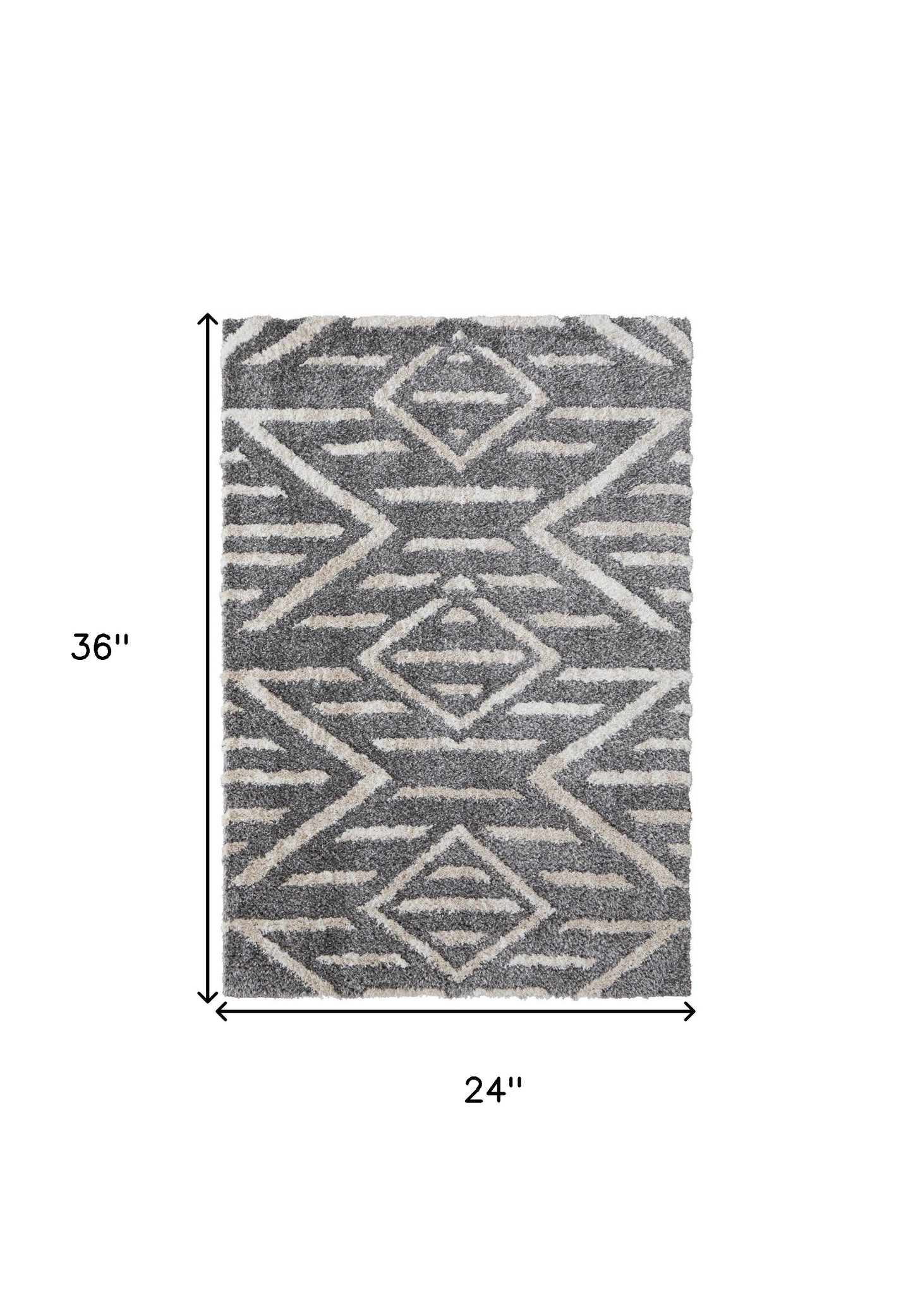 5' X 8' Gray And Ivory Geometric Power Loom Stain Resistant Area Rug