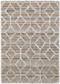 4' X 6' Tan Taupe And Ivory Geometric Power Loom Stain Resistant Area Rug
