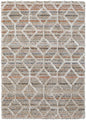 2' X 3' Tan Taupe And Ivory Geometric Power Loom Stain Resistant Area Rug