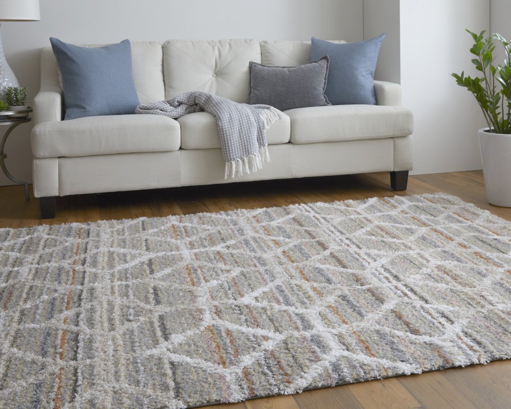 8' X 10' Tan and Ivory Geometric Power Loom Area Rug