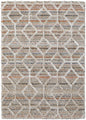 5' X 8' Tan Taupe And Ivory Geometric Power Loom Stain Resistant Area Rug