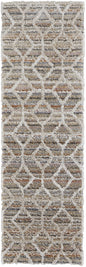 5' X 8' Tan Taupe And Ivory Geometric Power Loom Stain Resistant Area Rug