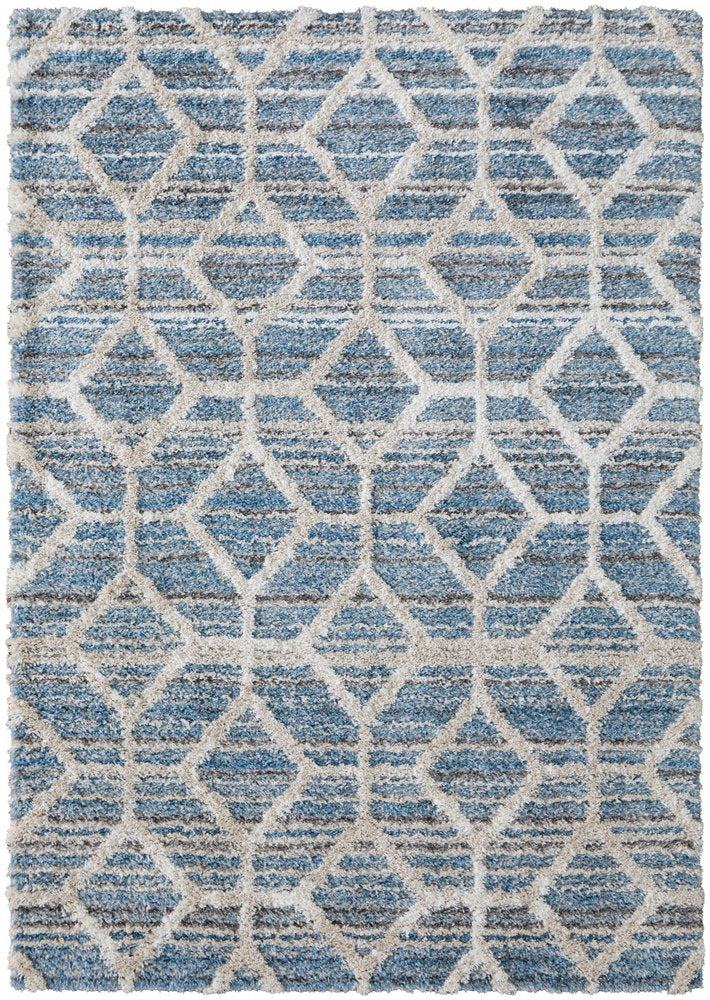 5' X 8' Tan Taupe And Ivory Geometric Power Loom Stain Resistant Area Rug