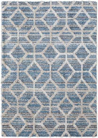 5' X 8' Tan Taupe And Ivory Geometric Power Loom Stain Resistant Area Rug