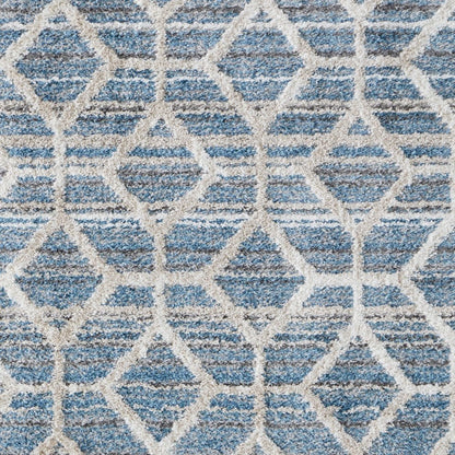 5' X 8' Tan Taupe And Ivory Geometric Power Loom Stain Resistant Area Rug