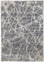 4' X 6' Gray And Ivory Abstract Power Loom Stain Resistant Area Rug