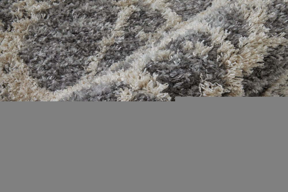4' X 6' Gray And Ivory Abstract Power Loom Stain Resistant Area Rug