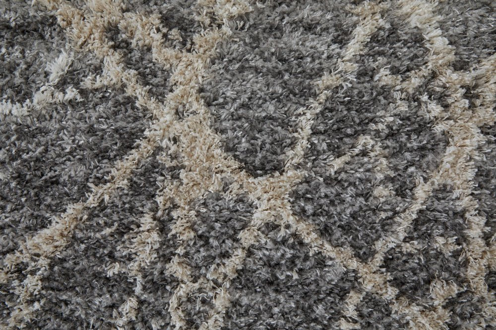 10' X 14' Gray And Ivory Abstract Power Loom Stain Resistant Area Rug