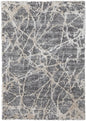 4' X 6' Gray And Ivory Abstract Power Loom Stain Resistant Area Rug