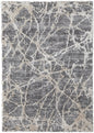 4' X 6' Gray And Ivory Abstract Power Loom Stain Resistant Area Rug
