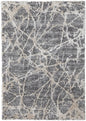 8' X 10' Gray and Ivory Abstract Power Loom Area Rug