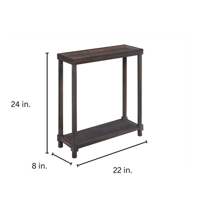 Set of Two 24" Espresso Solid Wood End Tables With Shelf