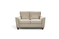 62" Beige Leather And Black Love Seat