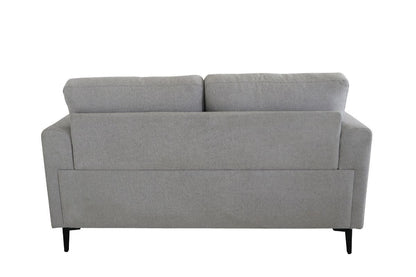 61" Light Gray And Black Linen Loveseat