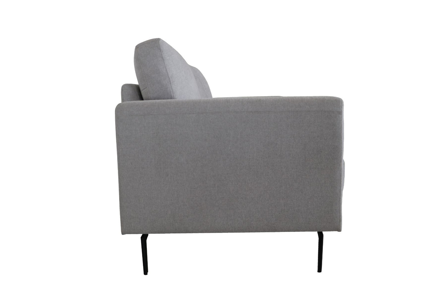 61" Light Gray And Black Linen Loveseat