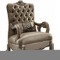34" Bone and Gold Velvet Tufted Chesterfield Chair And Toss Pillow