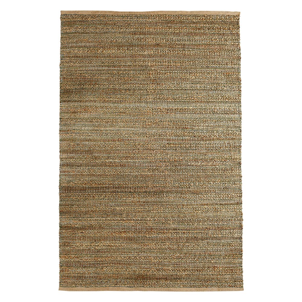 5' X 8' Green Abstract Hand Woven Non Skid Area Rug