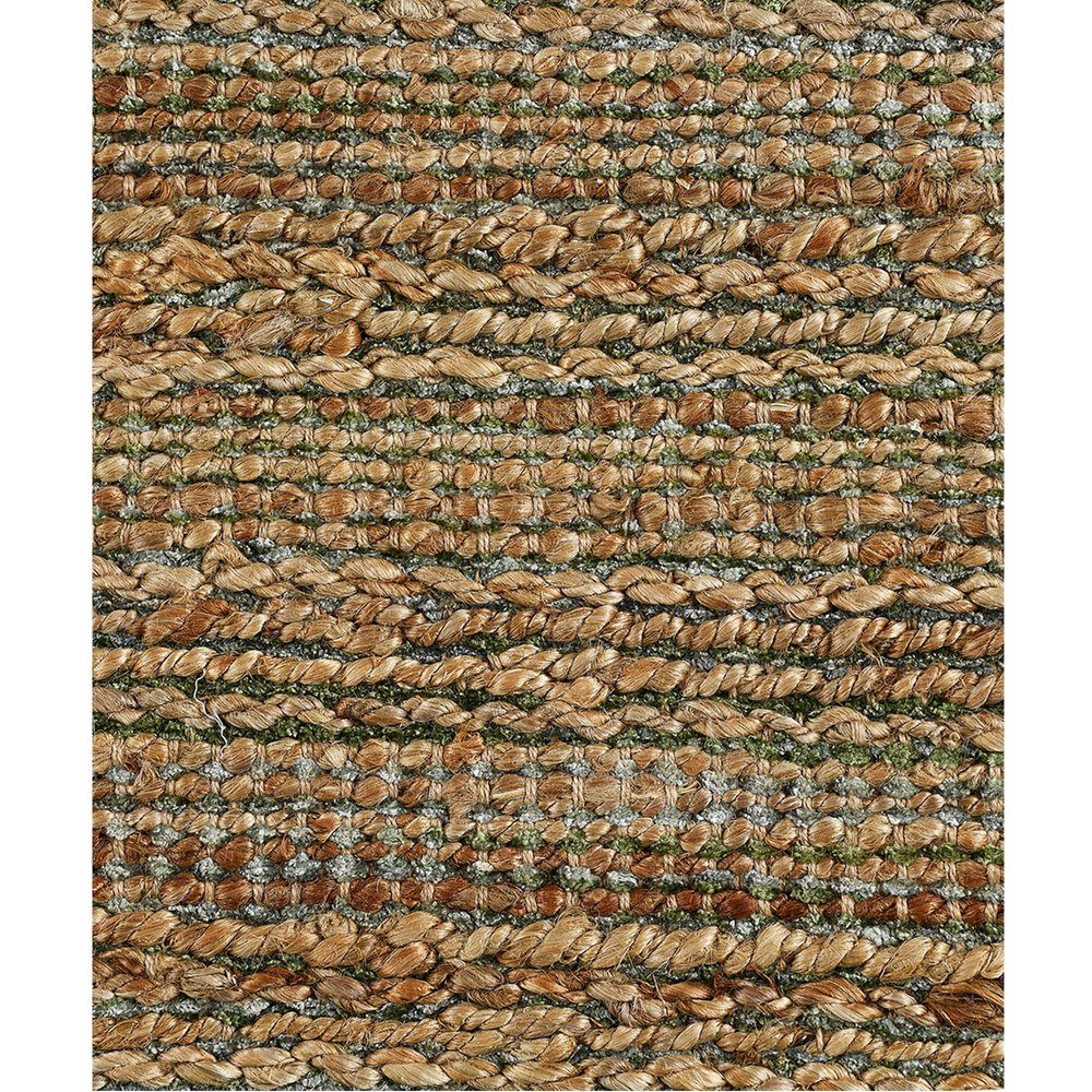 5' X 8' Green Abstract Hand Woven Non Skid Area Rug