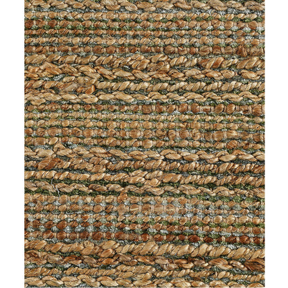 8' X 10' Green Abstract Hand Woven Non Skid Area Rug