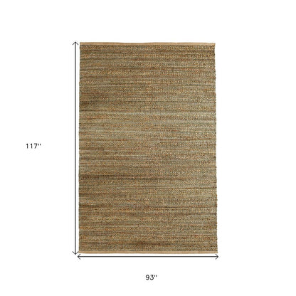5' X 8' Green Abstract Hand Woven Non Skid Area Rug