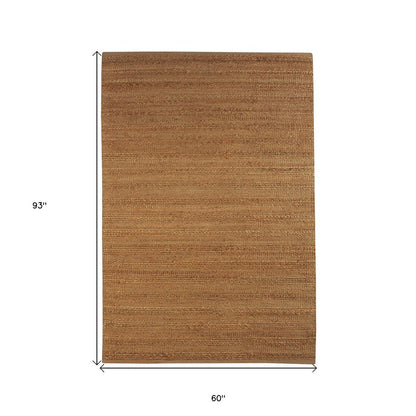 5' X 8' Green Abstract Hand Woven Non Skid Area Rug