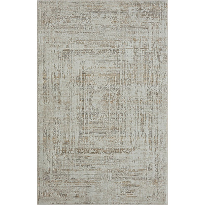 2' X 3' Beige Abstract Distressed Area Rug