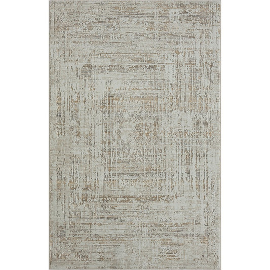 2' X 3' Beige Abstract Distressed Area Rug