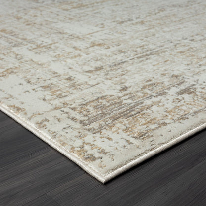 2' X 3' Beige Abstract Distressed Area Rug