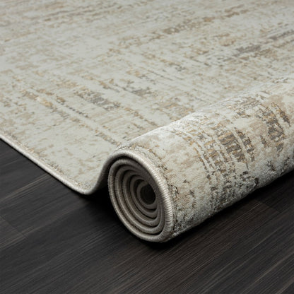 2' X 3' Beige Abstract Distressed Area Rug