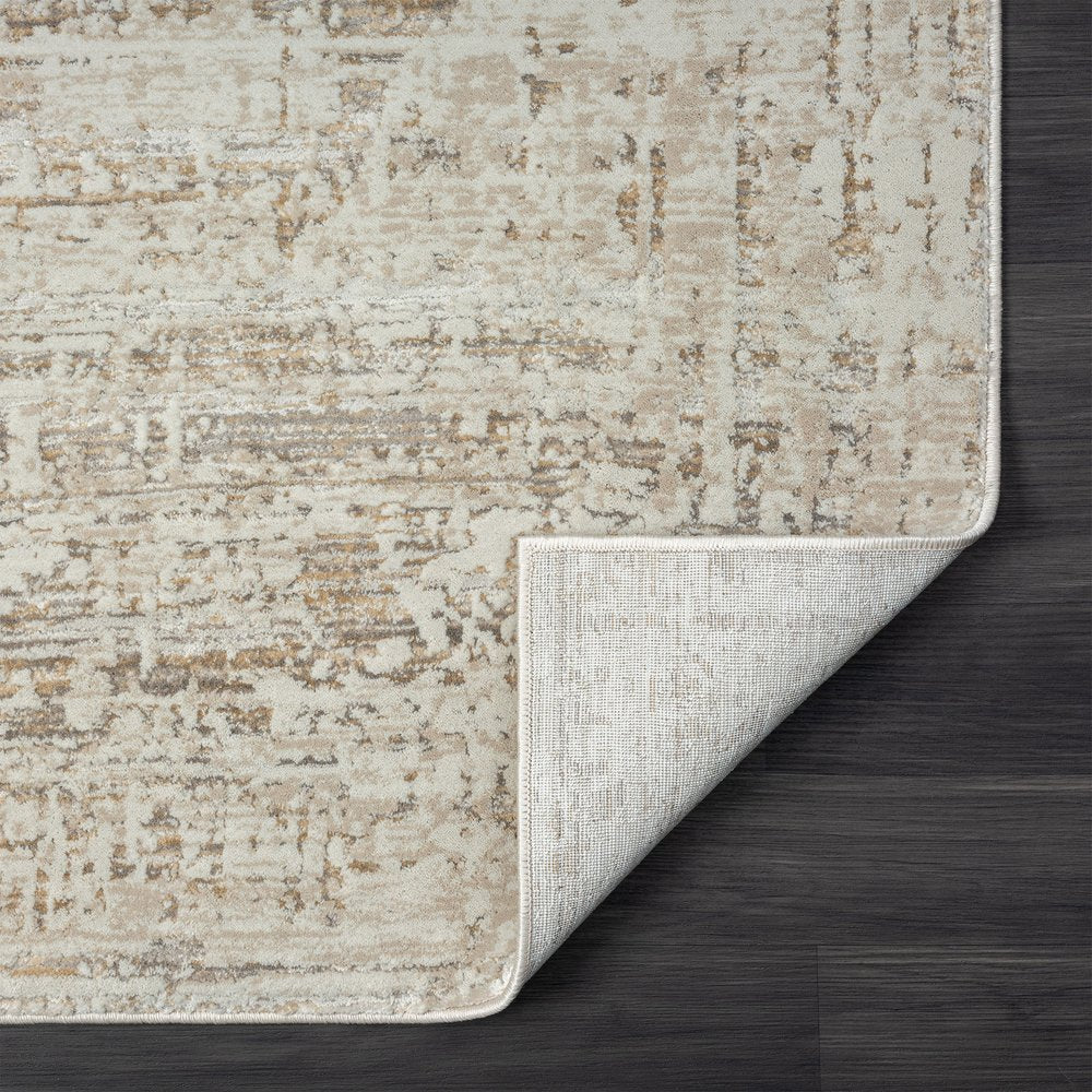 2' X 3' Beige Abstract Distressed Area Rug