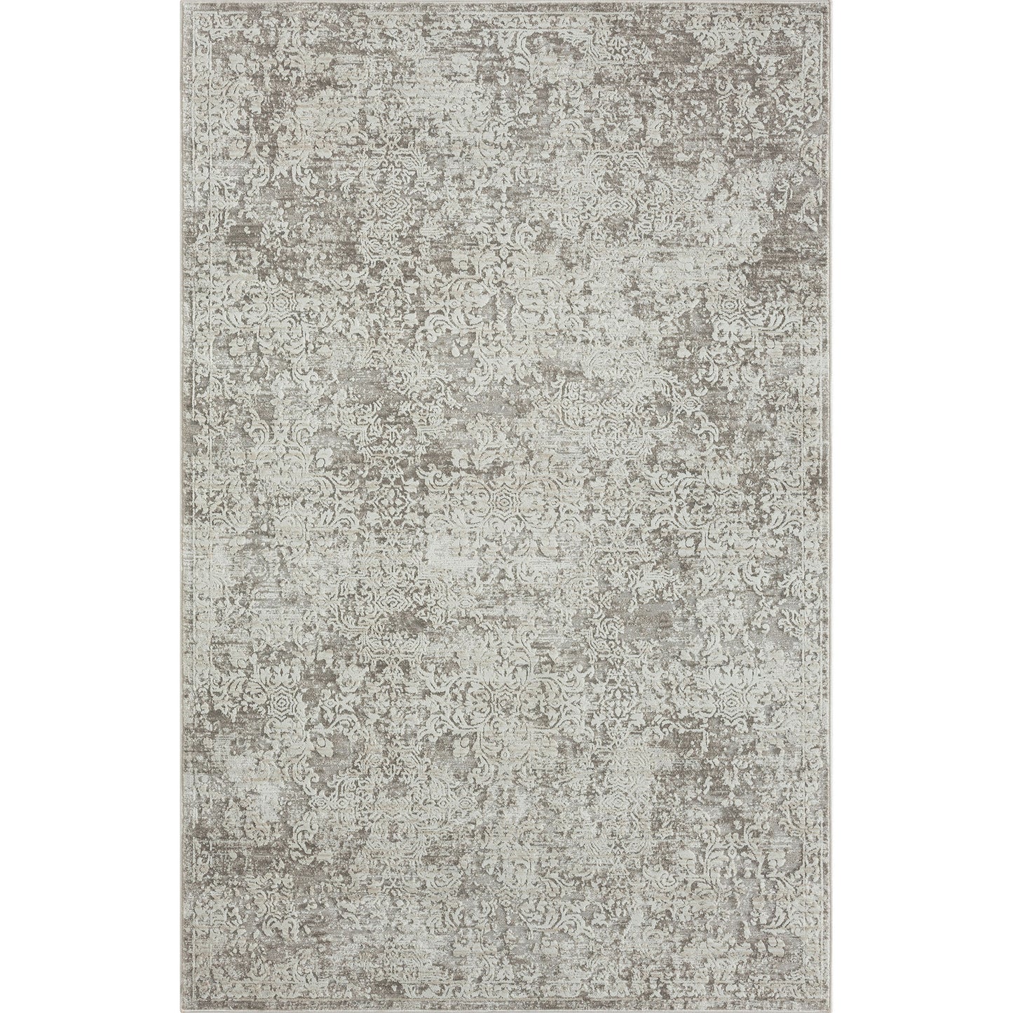 2' X 3' Gray Abstract Distressed Area Rug