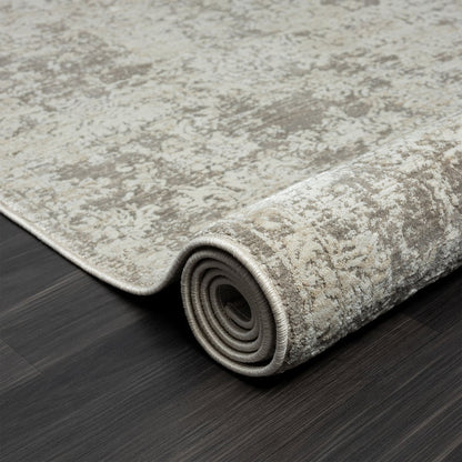 2' X 3' Gray Abstract Distressed Area Rug