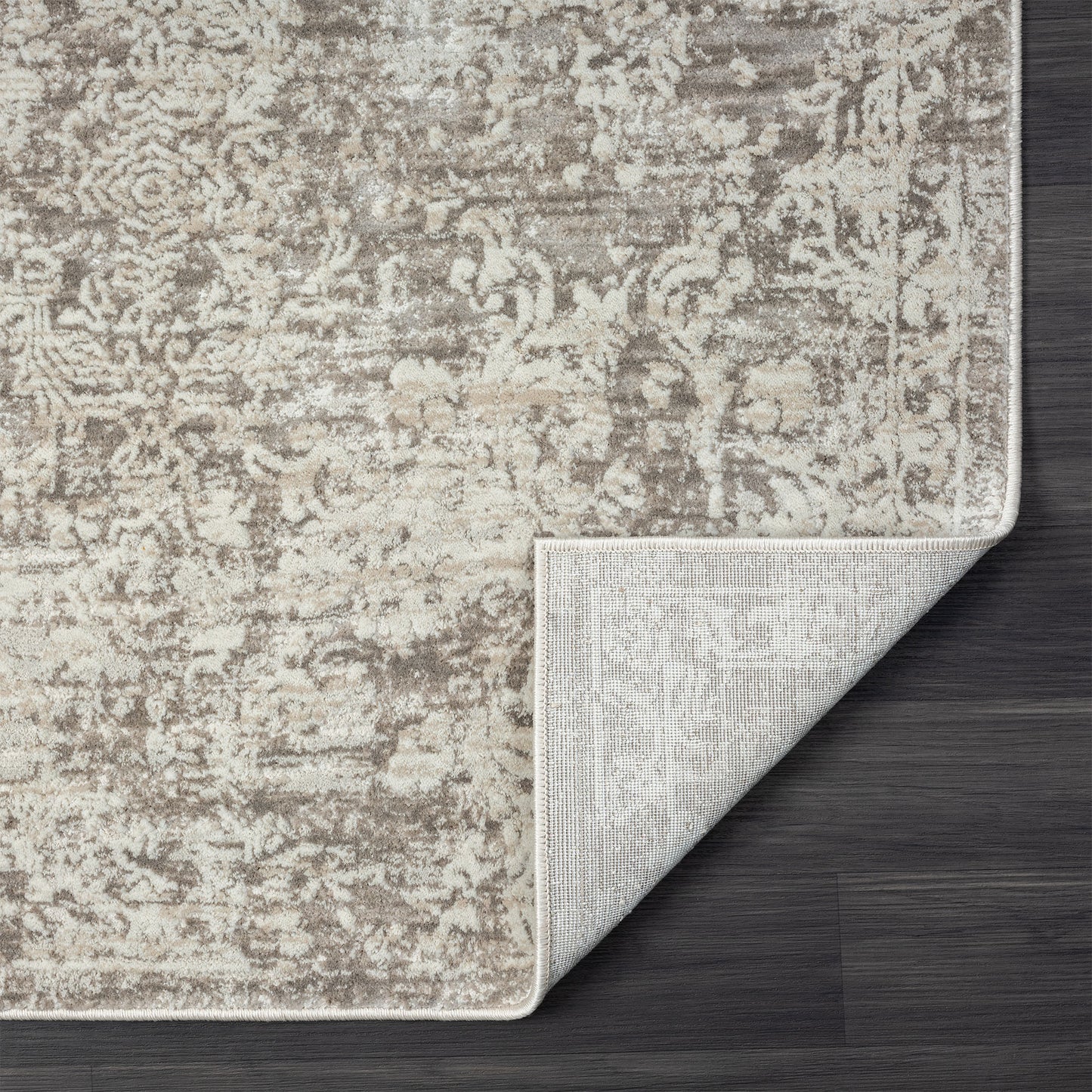 2' X 3' Gray Abstract Distressed Area Rug