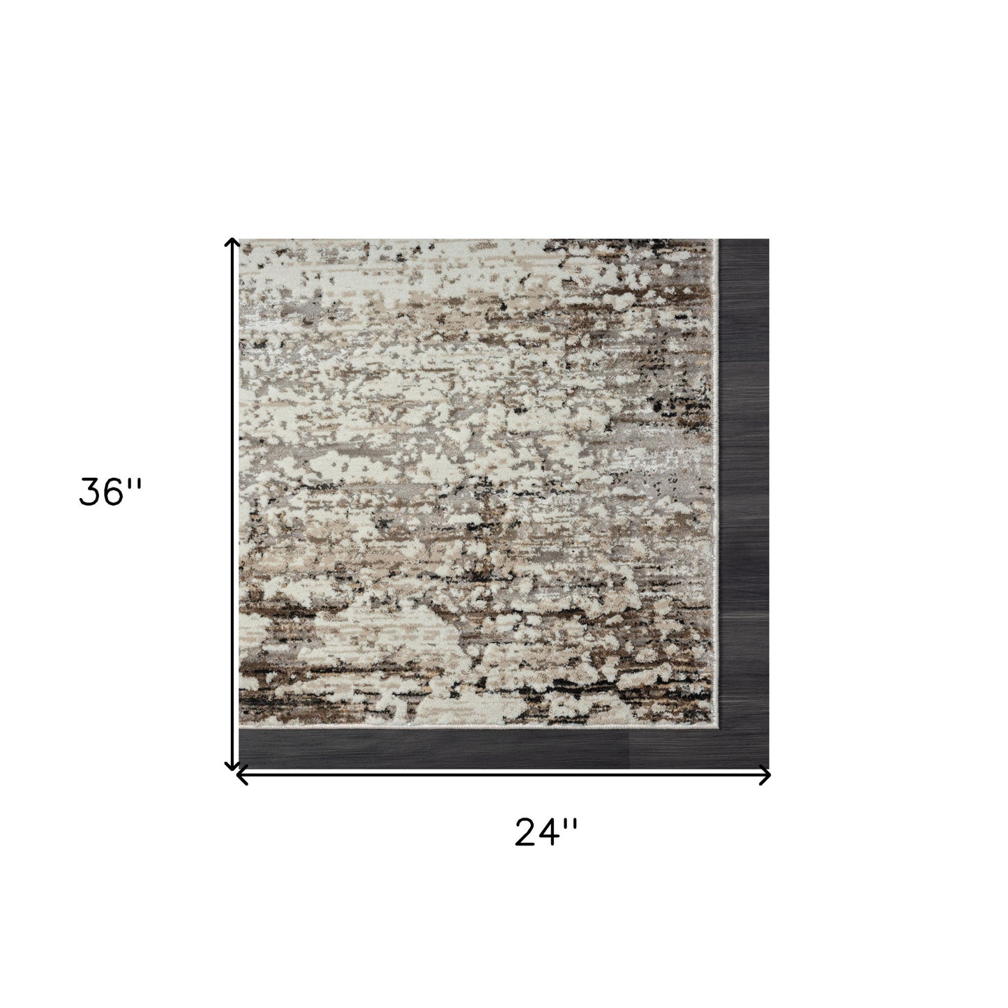 2' X 3' Beige Abstract Distressed Area Rug