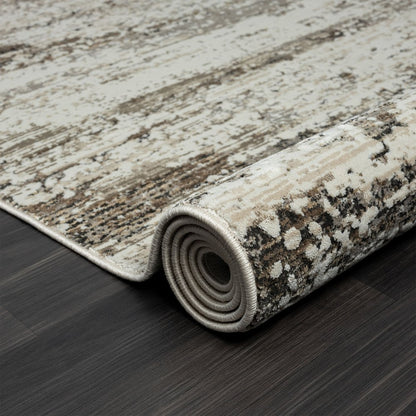2' X 3' Beige Abstract Distressed Area Rug