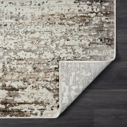 2' X 3' Beige Abstract Distressed Area Rug