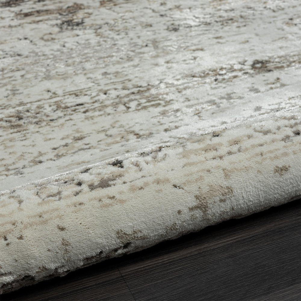 2' X 3' Beige Abstract Distressed Area Rug