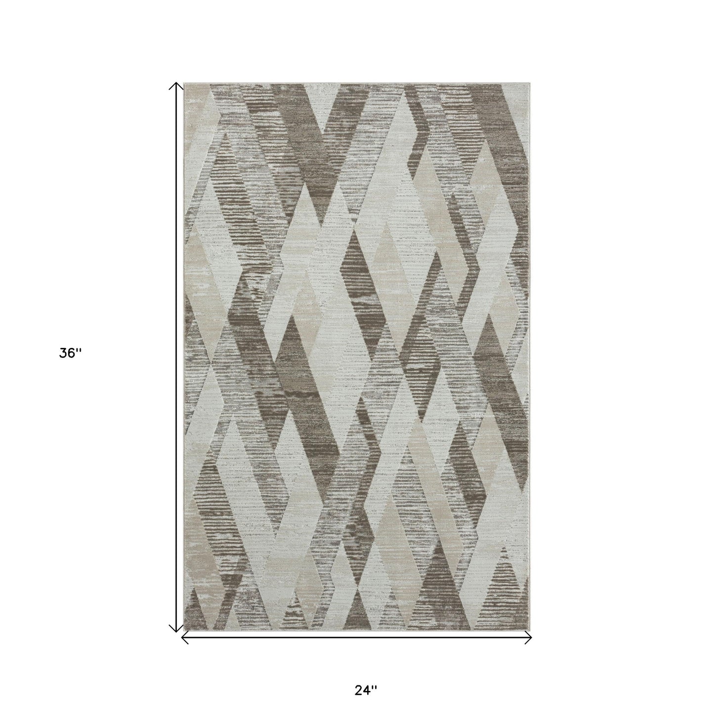 2' X 3' Gray Geometric Area Rug