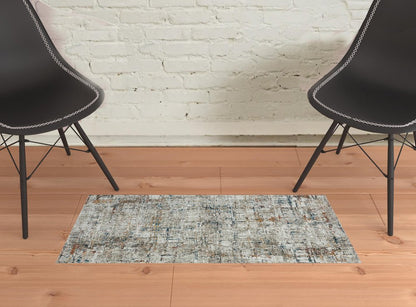 2' X 3' Gray Abstract Distressed Area Rug