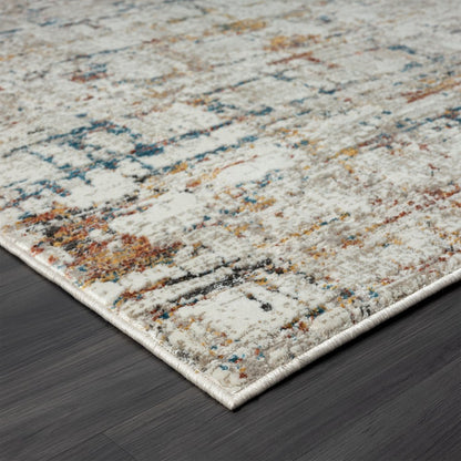2' X 3' Gray Abstract Distressed Area Rug