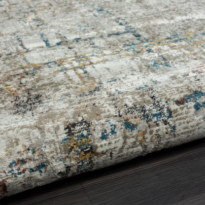 2' X 3' Gray Abstract Distressed Area Rug