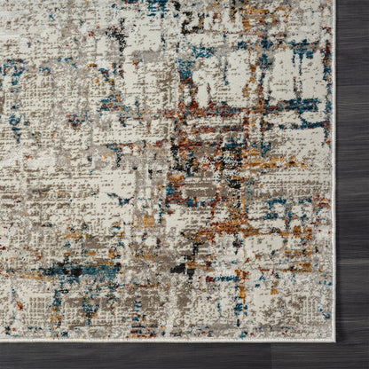 2' X 3' Gray Abstract Distressed Area Rug
